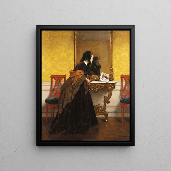 Le bouquet - Alfred Stevens — oprawiony obraz na ścianie
