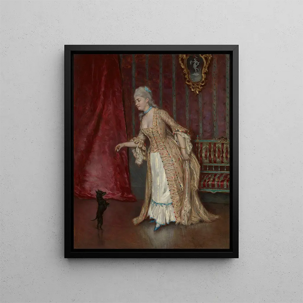 stojącej kobiety - Alfred Stevens — oprawiony obraz na ścianie