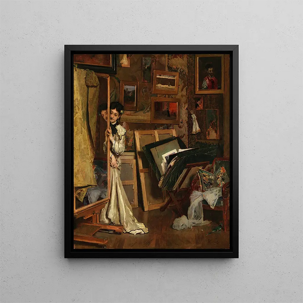 Le Psyché Mon Studio - Alfred Stevens — oprawiony obraz na ścianie