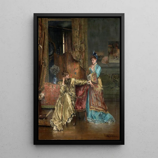 La Visite - Alfred Stevens — oprawiony obraz na ścianie