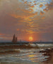 Żaglowce o zachodzie słońca - Alfred Thompson Bricher — widok dzieła