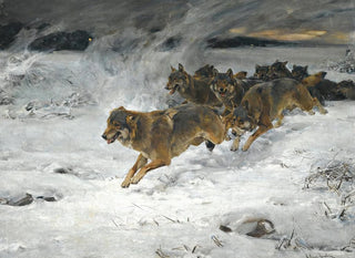 Alfred Von WieruszKowalski - A Pack Of Wolves.webp