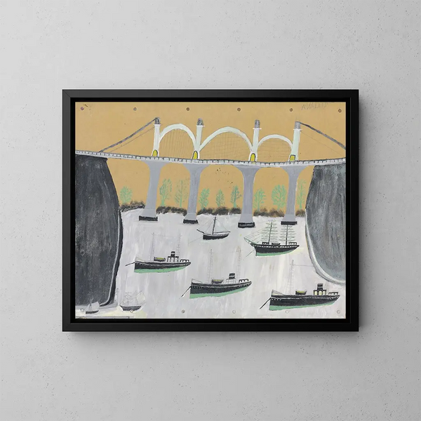 Most Saltash - Alfred Wallis — oprawiony obraz na ścianie