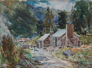 Alfred Walsh - Landscape with huts.webp