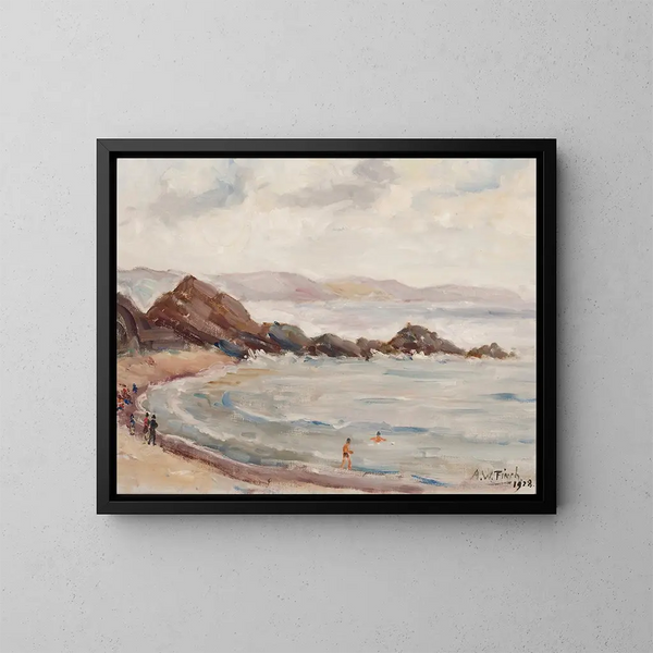 La plage de Looen - Alfred William Finch — oprawiony obraz na ścianie