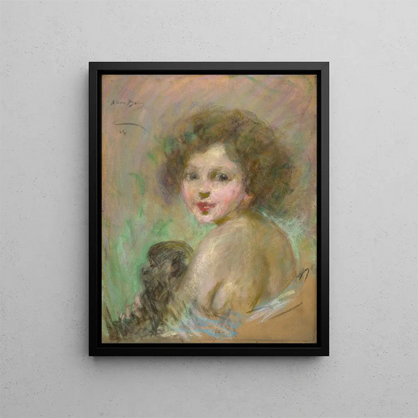 Dziecięcy z małpą - Alice Pike Barney — oprawiony obraz na ścianie