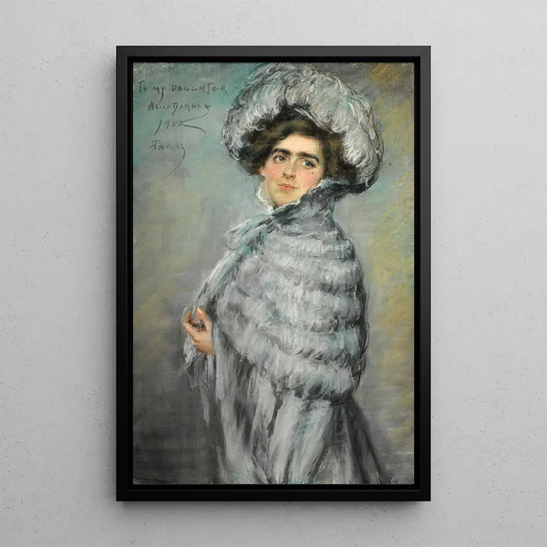 Laura Alice w odcieniach szarości - Alice Pike Barney — oprawiony obraz na ścianie