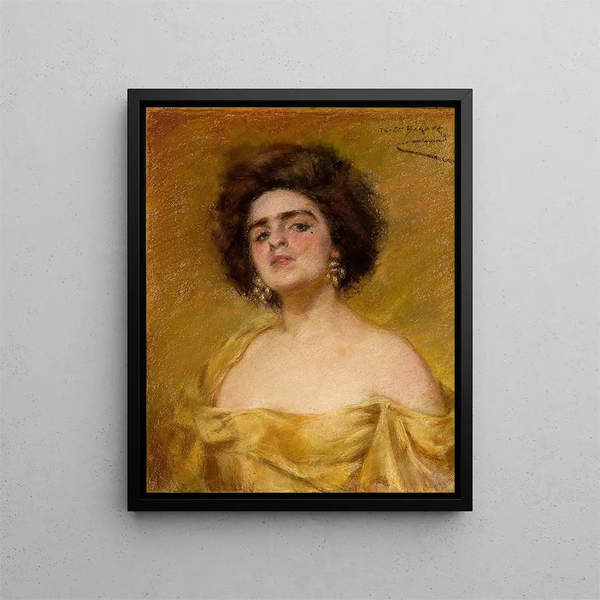 Laura w żółci - Alice Pike Barney — oprawiony obraz na ścianie