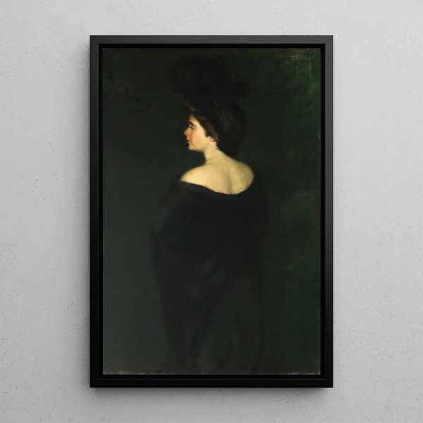 Laura w czerni - Alice Pike Barney — oprawiony obraz na ścianie