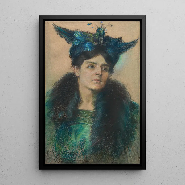 Marianne z kapeluszem - Alice Pike Barney — oprawiony obraz na ścianie