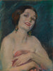 Model trzymający zasłony - Alice Pike Barney — widok dzieła
