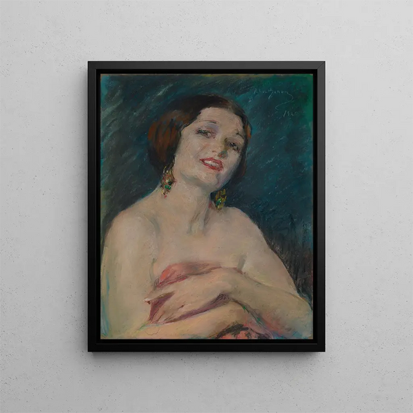 Model trzymający zasłony - Alice Pike Barney — oprawiony obraz na ścianie