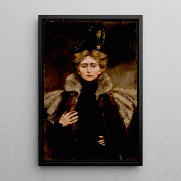 Natalie w futrzanej pelerynie - Alice Pike Barney — oprawiony obraz na ścianie