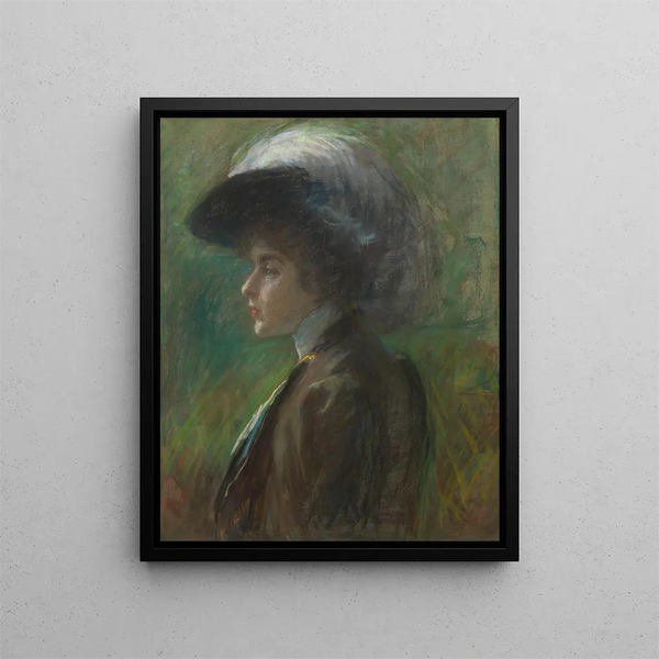 Kapelusz z piórami - Alice Pike Barney — oprawiony obraz na ścianie