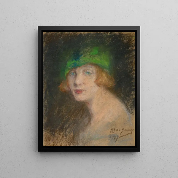 Le chapeau vert - Alice Pike Barney — oprawiony obraz na ścianie