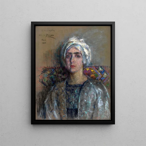 Le Turban Blanc - Alice Pike Barney — oprawiony obraz na ścianie