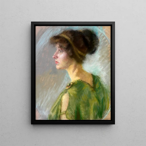 Młoda kobieta w zieleni - Alice Pike Barney — oprawiony obraz na ścianie