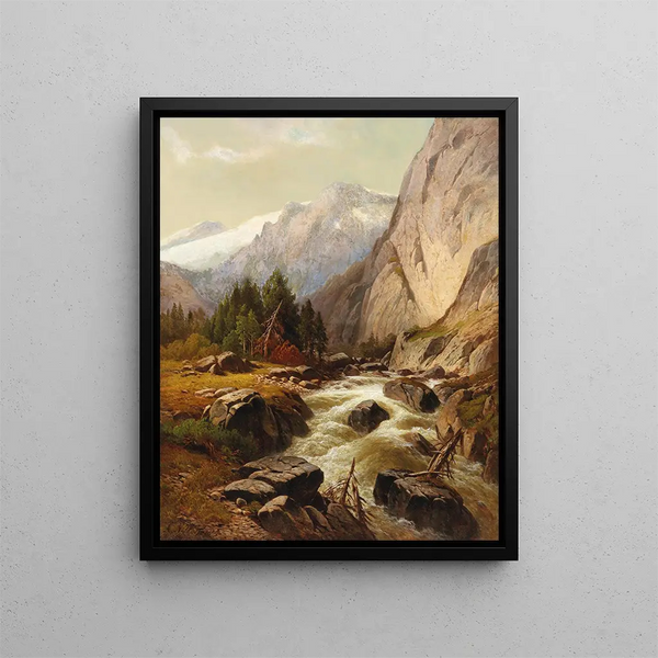 Ruisseau de montagne - Alois Wolf — oprawiony obraz na ścianie