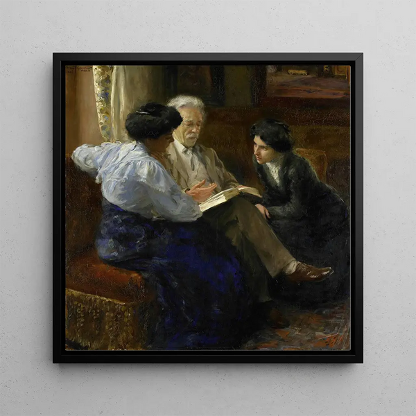 Alphons Marie Antoine Joseph Grandmont 1837-1909, le deuxième mari de l'artiste, enseignant à deux filles italiennes - Bramine Hubrecht