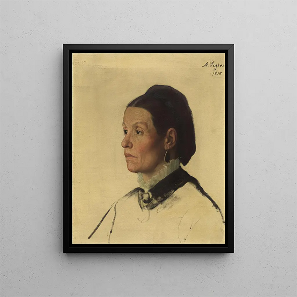 Portret kobiety - Alphonse Legros — oprawiony obraz na ścianie