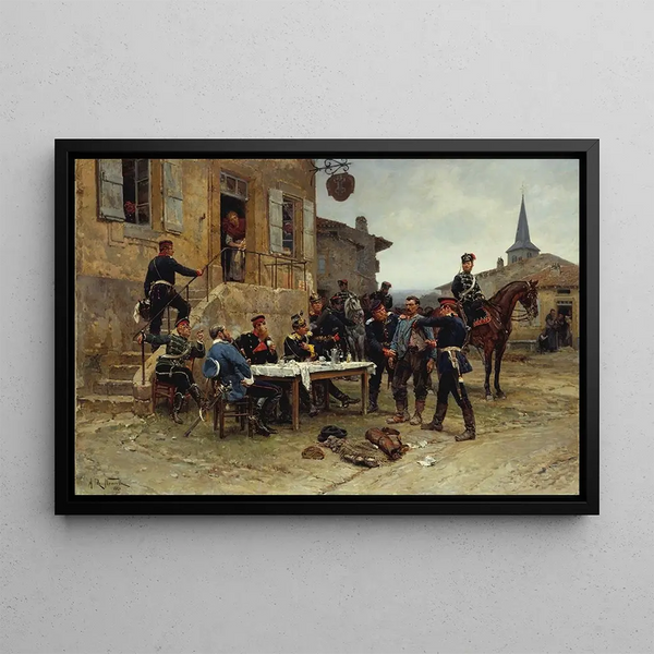 Le porteur de dépêches - Alphonse Marie de Neuville — oprawiony obraz na ścianie