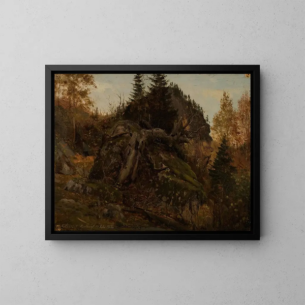 Studium historyczne Bjelland w Mandal - Amaldus Nielsen — oprawiony obraz na ścianie