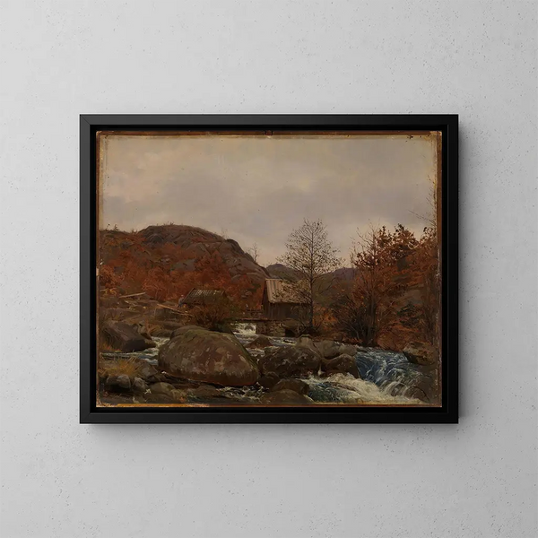Moulin à Frostestad near Mandal - Amaldus Nielsen — oprawiony obraz na ścianie