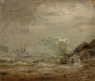 Deszcz z falami - Amaldus Nielsen — widok dzieła
