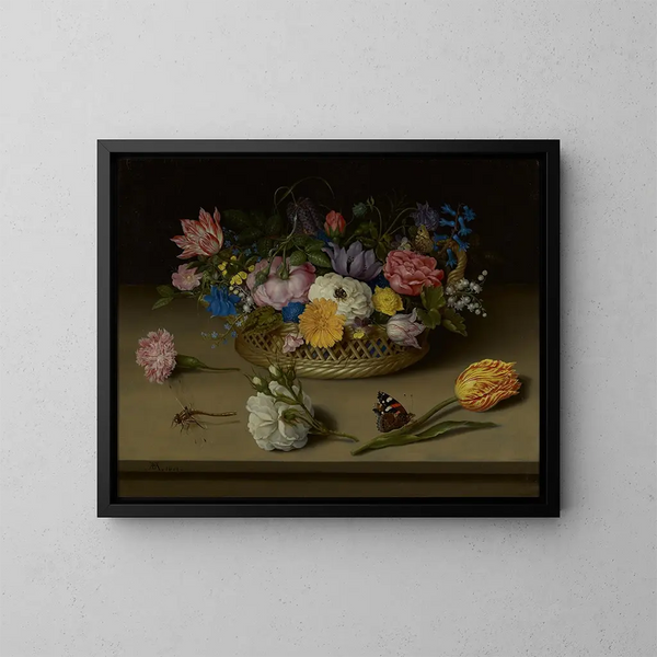Martwa natura z kwiatami - Ambrosius Bosschaert Starszy — oprawiony obraz na ścianie