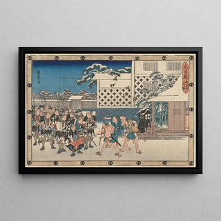 And Hiroshige - Challenging the Guards.webp