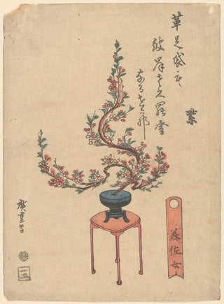 And Hiroshige - Cherry Flowers in Blue Pot on Stand.webp