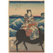 Reprodukcja obrazu Wyspa Enoshima, scena na byku z falami - Andō Hiroshige