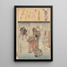 Pożegnanie kobiety przy drzwiach odchodzącego mężczyzny - Andō Hiroshige — oprawiony obraz na ścianie