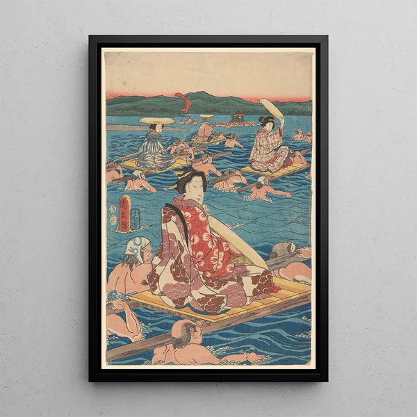 Reprodukcja obrazu Przeprawa przez dużą rzekę - Andō Hiroshige