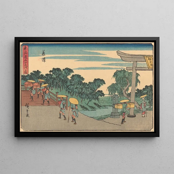 Fujisawa - Andō Hiroshige — oprawiony obraz na ścianie
