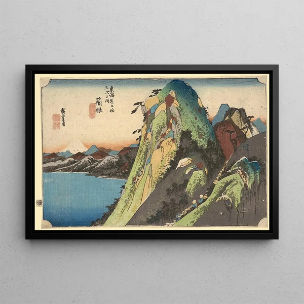Hakone, jezioro Kosui - Andō Hiroshige — oprawiony obraz na ścianie