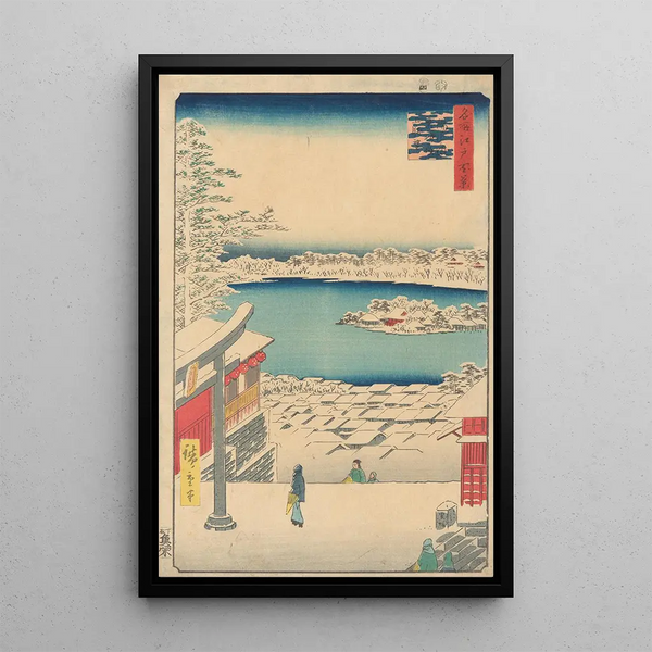 Wyspa w Śniegu - Andō Hiroshige — oprawiony obraz na ścianie