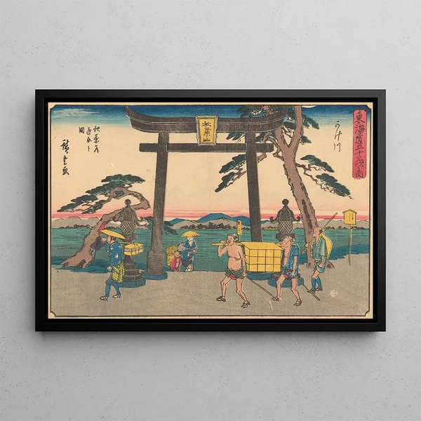 Kakegawa - Andō Hiroshige — oprawiony obraz na ścianie