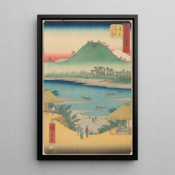 Kanbara - Andō Hiroshige — oprawiony obraz na ścianie