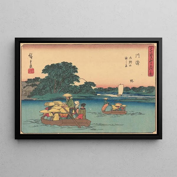 Kawasaki - Andō Hiroshige — oprawiony obraz na ścianie