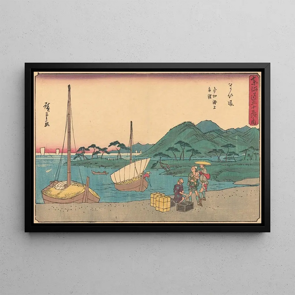 Maisaka - Andō Hiroshige — oprawiony obraz na ścianie