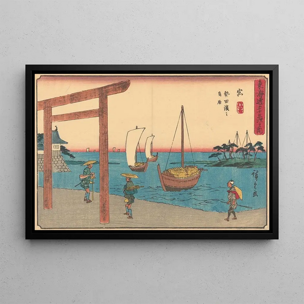 Miya - Andō Hiroshige — oprawiony obraz na ścianie