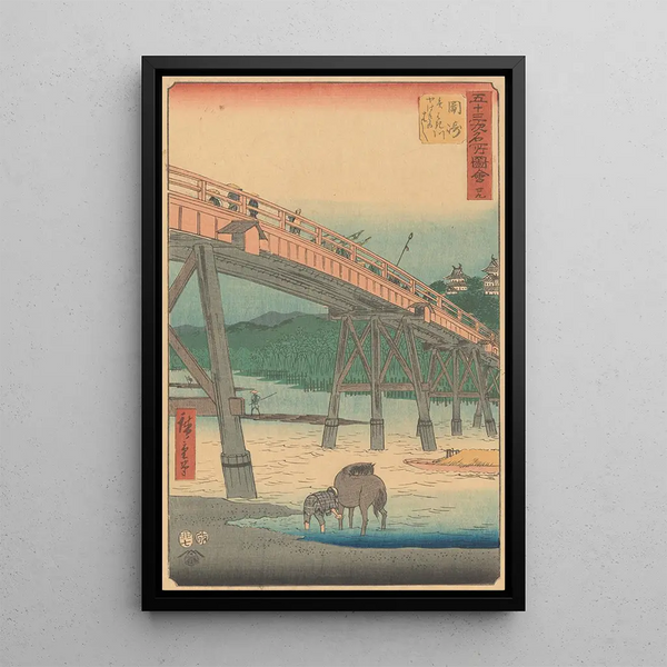 Okazaki - Andō Hiroshige — oprawiony obraz na ścianie