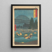 Reprodukcja obrazu Plantacja ryżu pod deszczem w prefekturze Ono - Andō Hiroshige