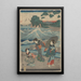 Trzy kobiety i fale - Andō Hiroshige — oprawiony obraz na ścianie