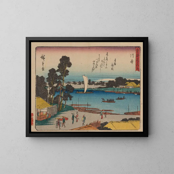 Tokaido, pięćdziesiąt trzy stacje - Andō Hiroshige — oprawiony obraz na ścianie