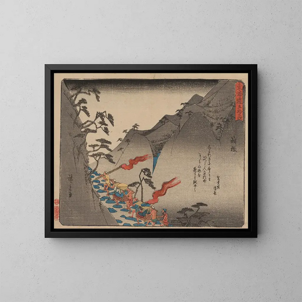 Tokaido gojusantsugi, planche 11 - Andō Hiroshige — oprawiony obraz na ścianie