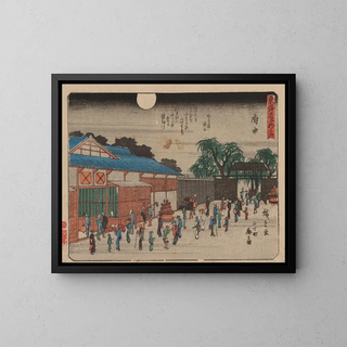 Tokaido gojusantsugi, planche 20 - Andō Hiroshige — oprawiony obraz na ścianie