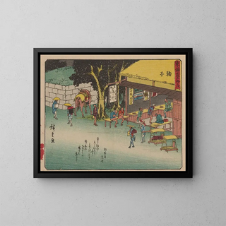 Tokaido gojusantsugi, planche 21 - Andō Hiroshige — oprawiony obraz na ścianie