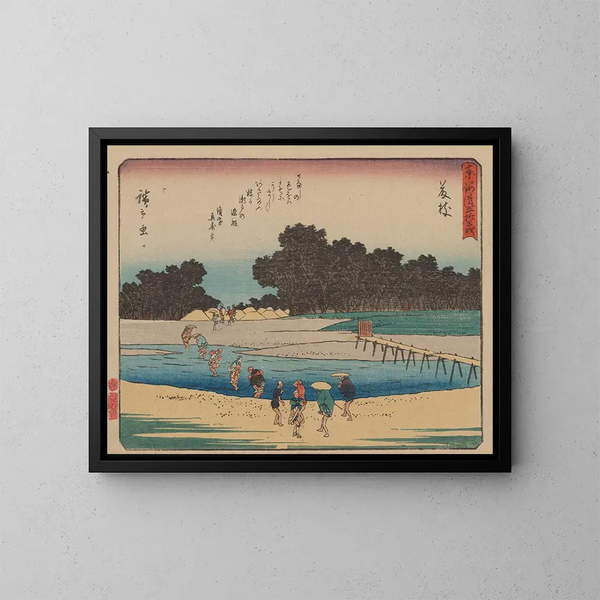 Tokaido gojusantsugi, planche 23 - Andō Hiroshige — oprawiony obraz na ścianie